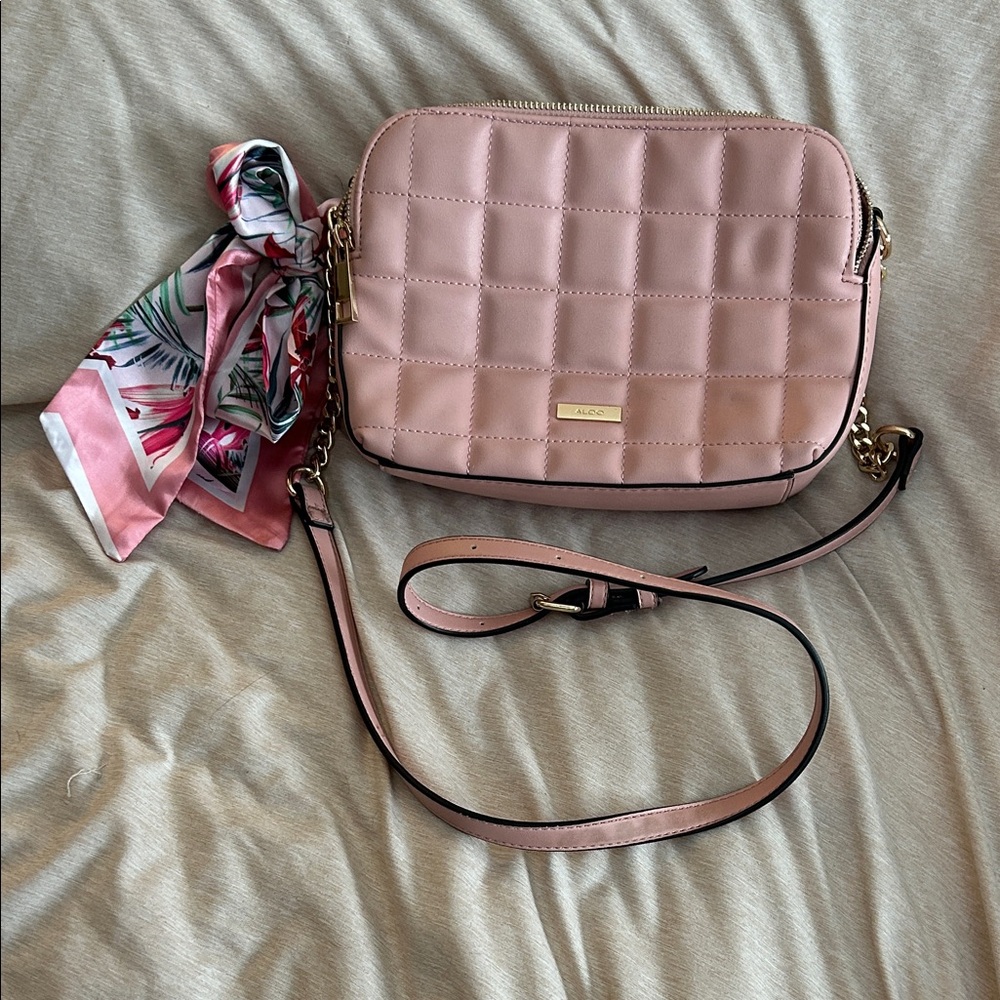 Aldo Pink Quilted Crossbody Bag